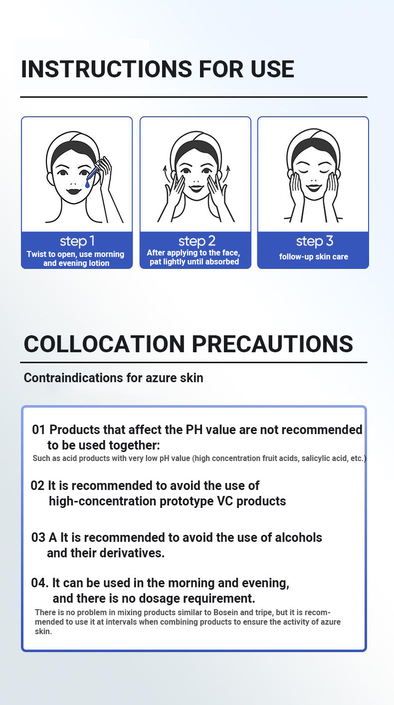 Blue Copper Peptide Essence, Rejuvenating, Moisturizing, Anti-wrinkle, Soothing And Repairing