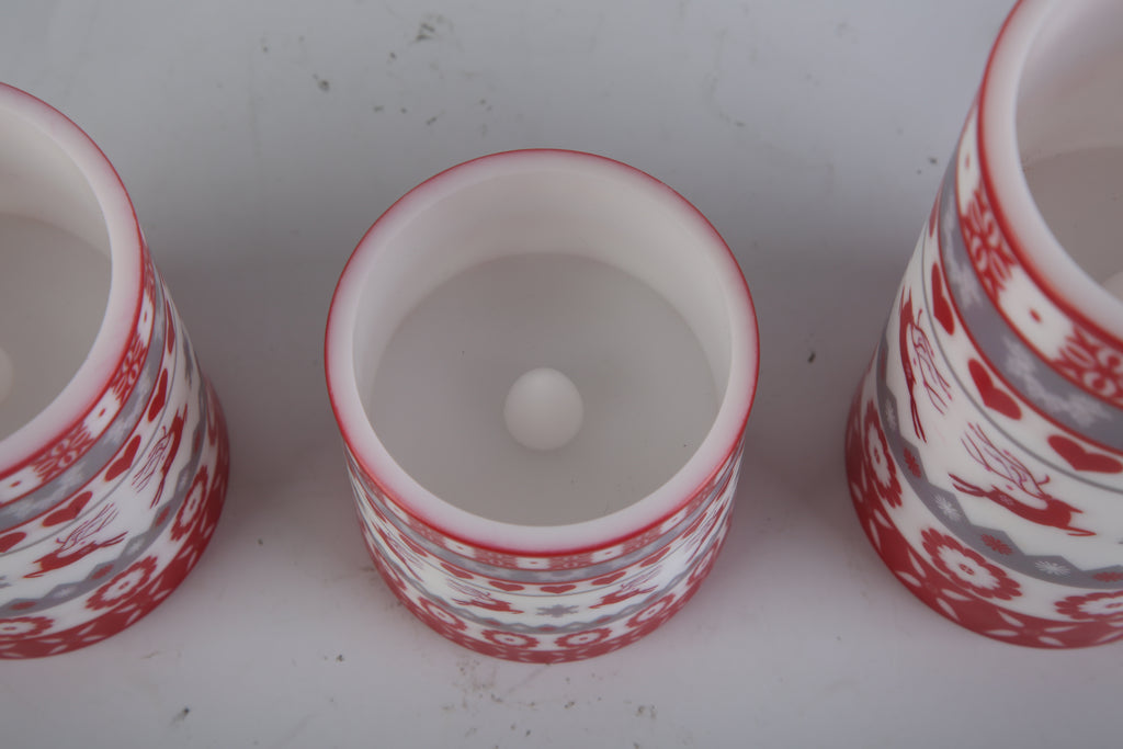 3Pack Christmas Flameless LED Candles Deer Flickering Candle Lights Pillar Candles With 3 Lighting Modes Timer Remote Control